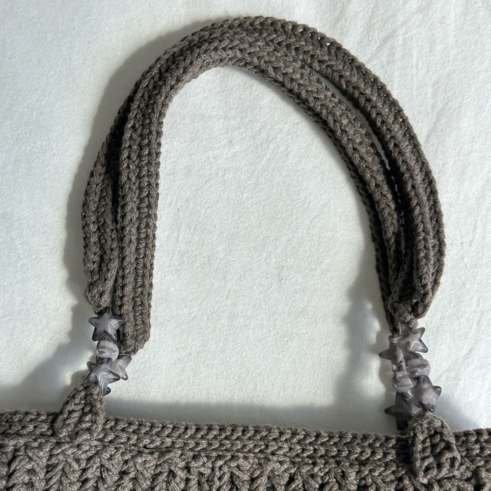 Crochet Handbag with Beaded Handle
